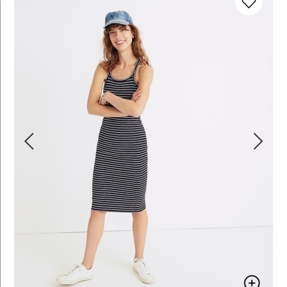 NEW Madewell striped racer back midi dress. J2278